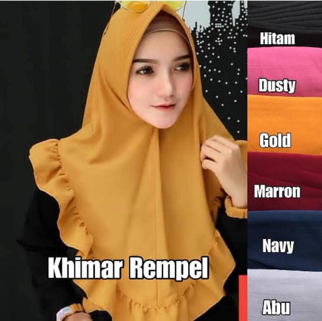 Khimar Rempel , bahan wolfis , ped antem , UK 75x75