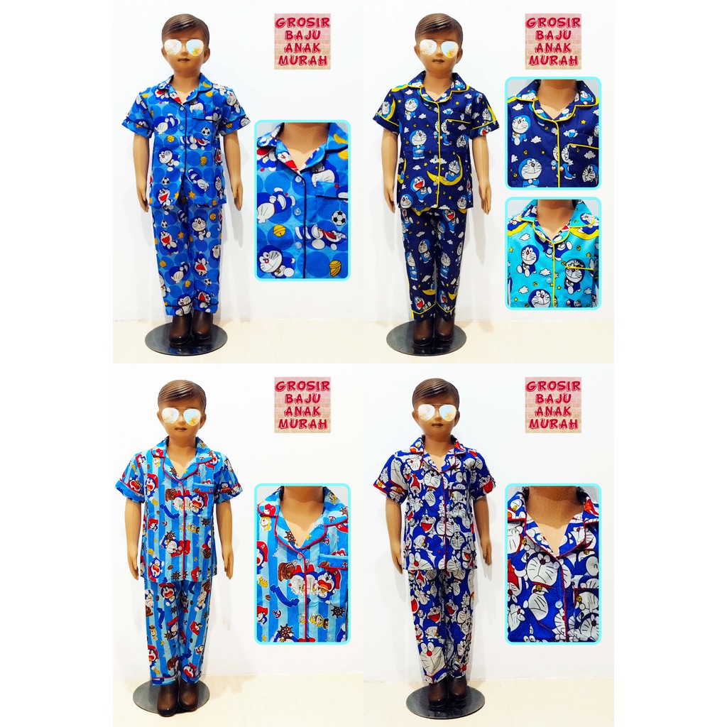  Baju  Tidur Setelan PIYAMA Anak  EMON Katun  Jepang  Unisex 