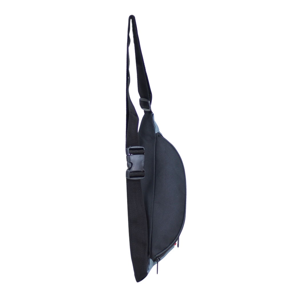 Waistbag Keren Tas Cowok Kekinian Warna Hitam List Abu Berkualitas TERMURAH Selempang Cowok Bagus