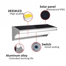 Lampu Solar Sensor Gerak Outdoor 24 LED 1.5W 450 Lm - HBT1612 - Silver