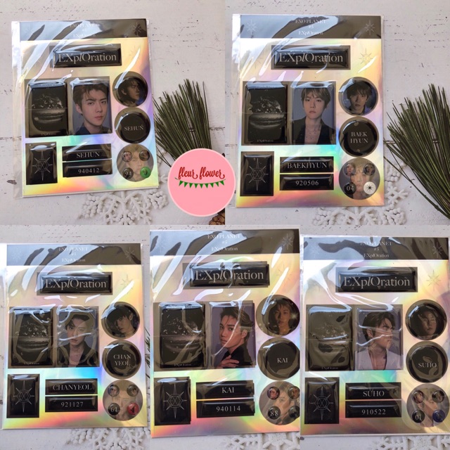 Exo Exploration Epoxy Sticker Set + Photocard