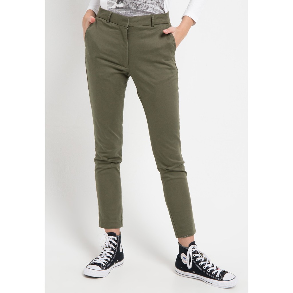 Geela Official - Basic Office Long Pants Olive ( G.3150-95 )