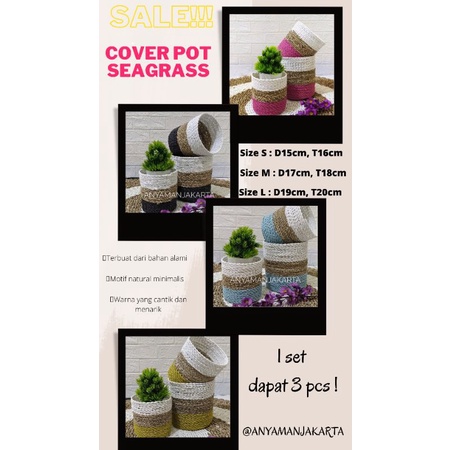 Pot seagrass PROMO/ Cover pot anyam/ Pot anyaman/ vas bunga kering