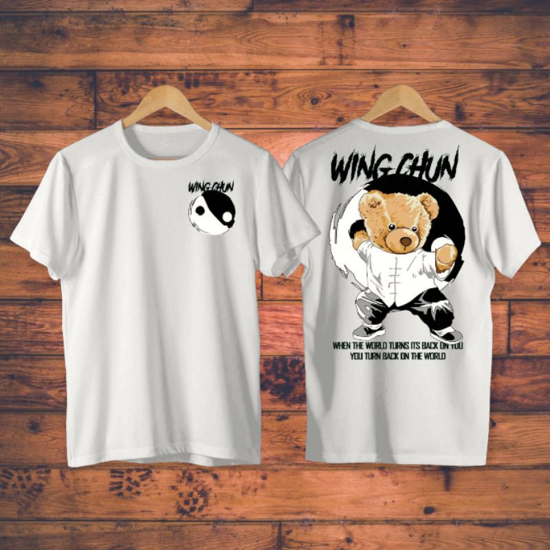 FC - KAOS OVERSIZE WING CHUN // KOAS SABLON BEAR KEREN T- shirt