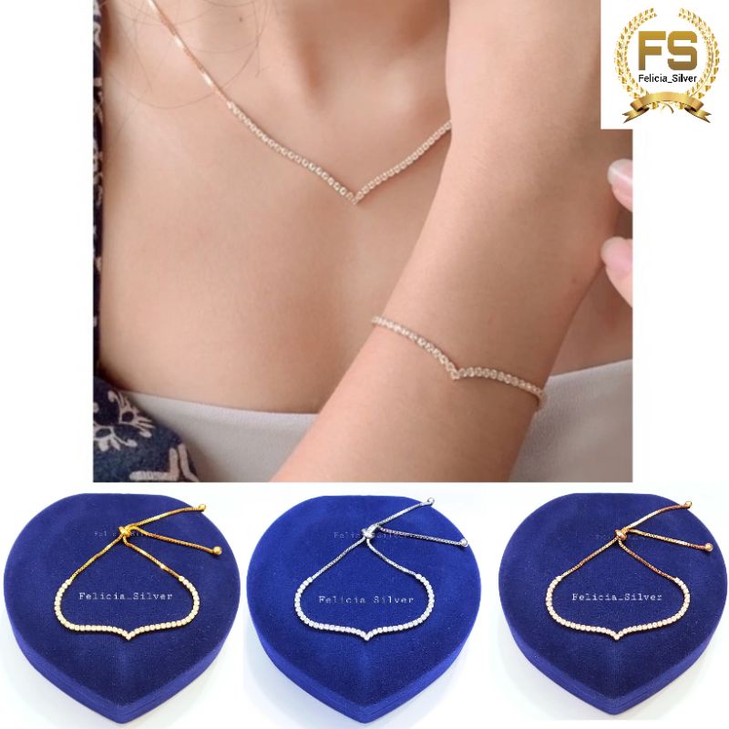 GELANG PERAK ASLI SILVER WANITA 925 LAPIS EMAS MODEL SERUT AUREL / GELANG AUREL / GELANG SERUT AUREL