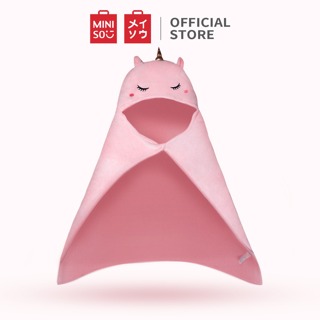 Miniso Official Selimut Hoodie Binatang Lucu Hooded Leisure Blanket Selimut Topi Karakter Fleece-unicorn