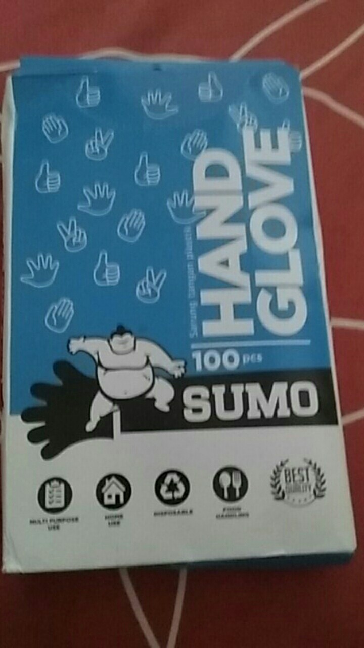 Sarung Tangan Plastik Merk Sumo / Cleany Sekali Pakai Isi 100
