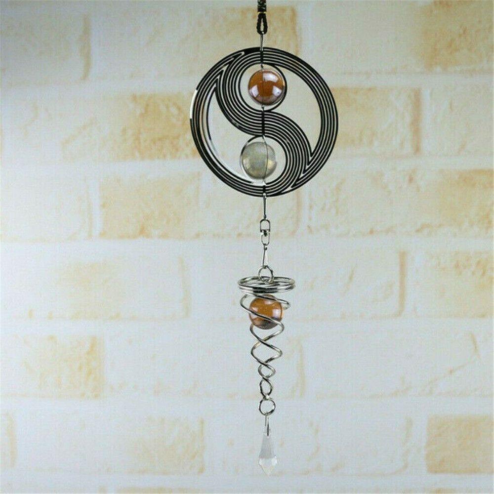 Populer Lonceng Angin Berputar Spinner Suncatcher Kristal Liontin Windchime