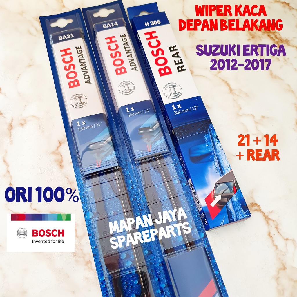 BOSCH WIPER DEPAN &amp; BELAKANG - ERTIGA (2013-2017)