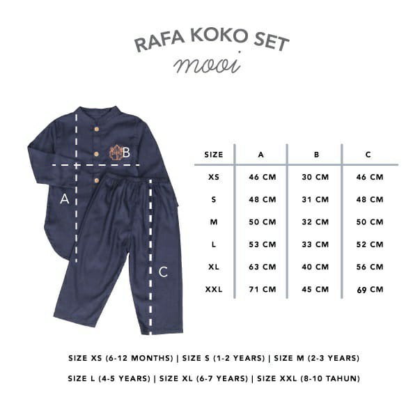 MOOI RAFA KOKO KURTA SETELAN BAJU LEBARAN ANAK MUSLIM