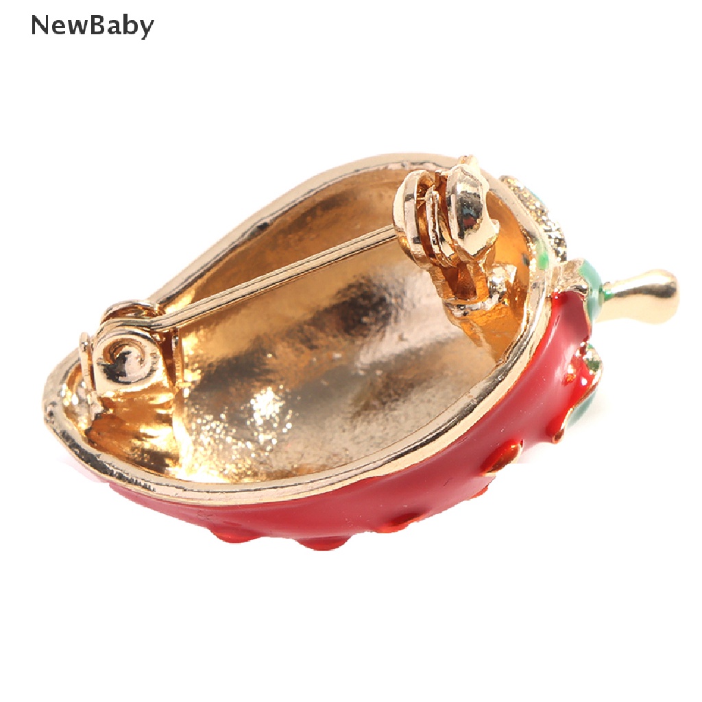 Newbaby 1PC Bros Pin Alloy Desain Buah Hias Mutiara Untuk Wanita