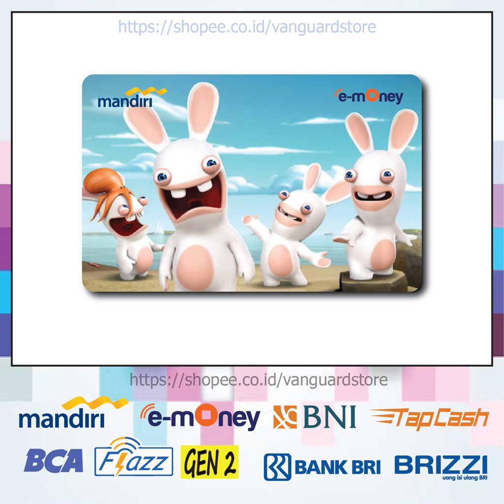 KARTU E MONEY E TOLL RABBIT INVASION ANIME 32 EMONEY MANDIRI FLAZZ BCA BNI TAPCASH BRIZZI BRI-1 SISI