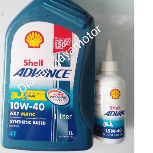 ✶ Paket oli Shell ax7 1 liter + oli gear..for all matic 150 cc ✹