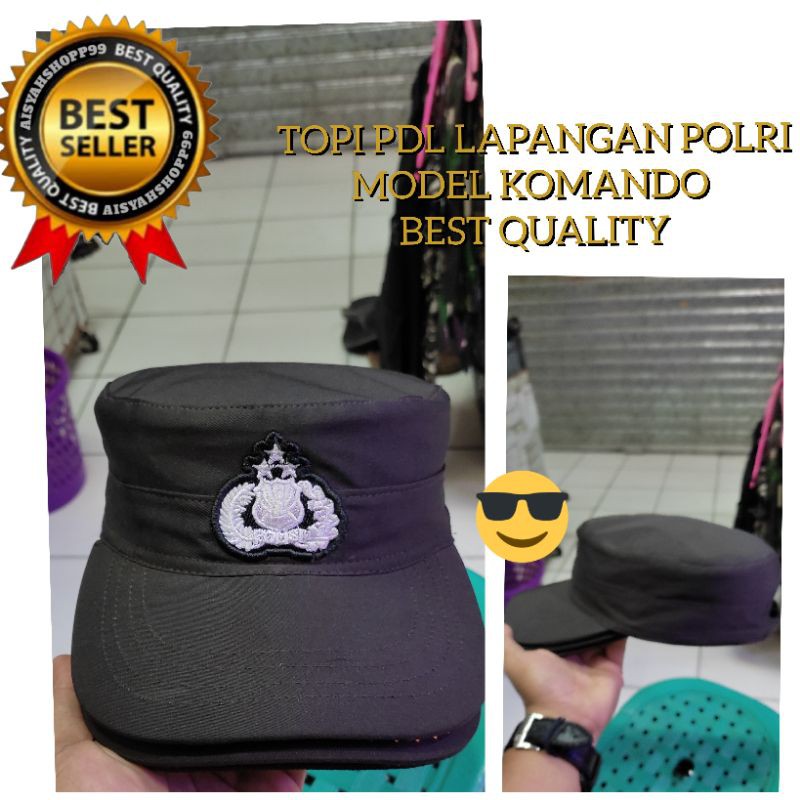 TOPI LAPANGAN BINTARA POLRI MODEL KOMANDO BISA DI BORDIR