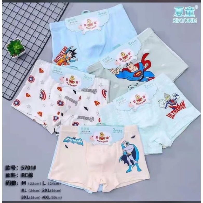 CD Boxer Anak Pria (Isi 2 Piece) Bergambar Impor Berkualitas Adem dan Lembut, Untuk umur  3 - 10 Tahun