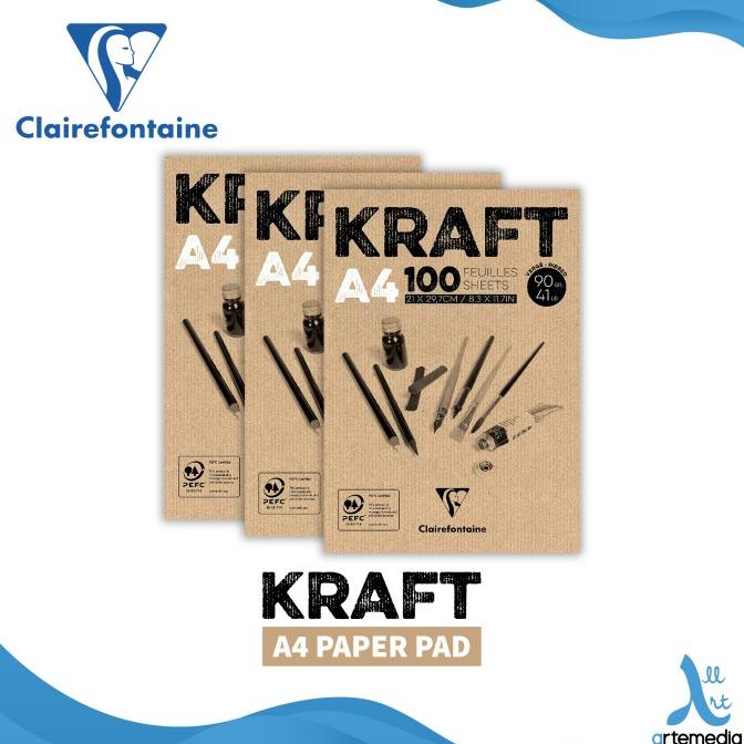 

(BISA COD) Buku Sketsa Clairefontaine A4 Kraft Brown Paper Pad TERPERCAYA Kode 1148