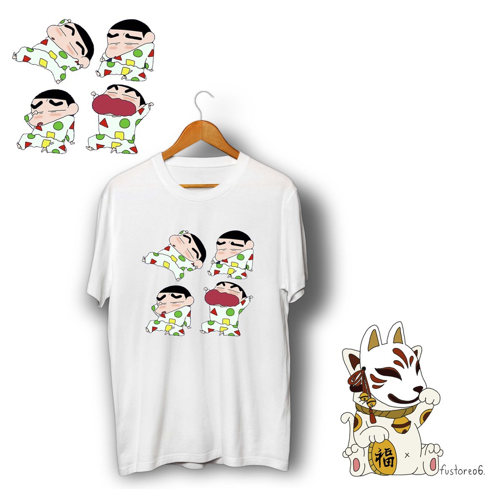 Baju Kaos CRAYON SINCHAN 16 Baju Tidur Piyama Bangun Tidur Aesthetic ALLSIZE OVERSIZE ANAK Combed