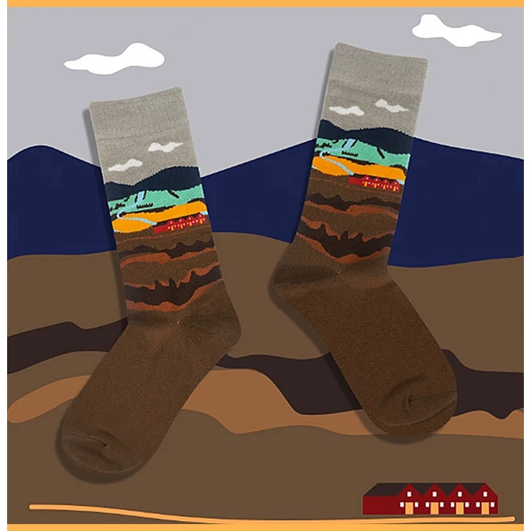 KAOS KAKI ilustrasi I designer colorful socks kaus kaki impor lucu limited