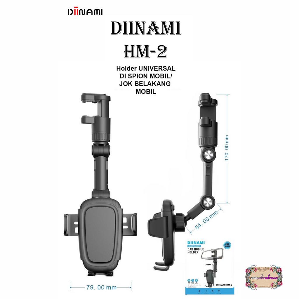 DIINAMI HM-2 CAR PHONE HOLDER REARVIEW MIRROR ADJUSTABLE UNIVERSAL HOLDER putar 360 derajat / Holder mobil di spion multifungsi SB5390