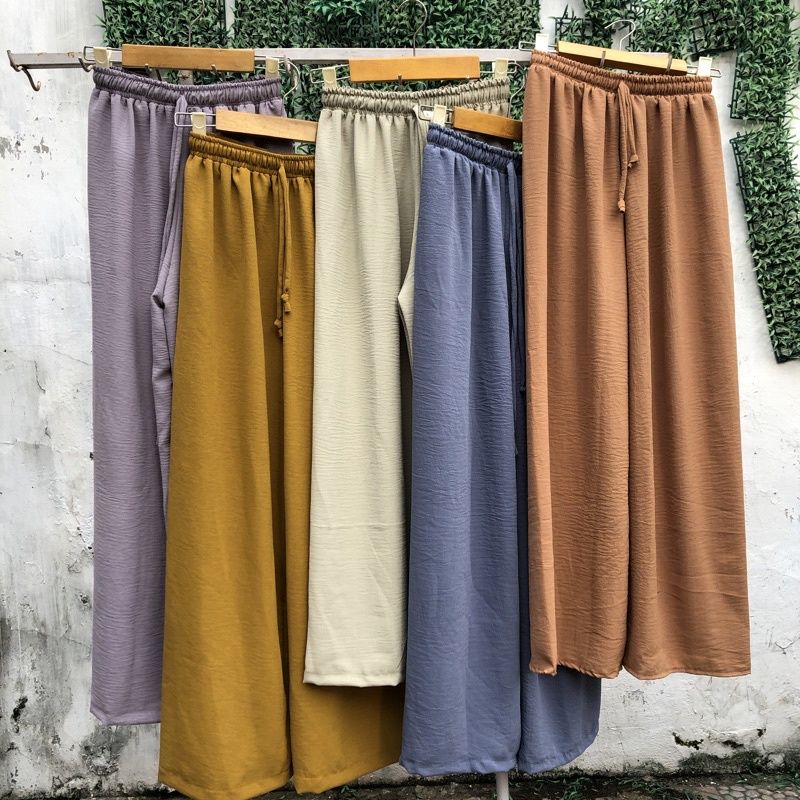 Celana kulot wanita crinkle cullot bawahan wanita air flow rubby premium