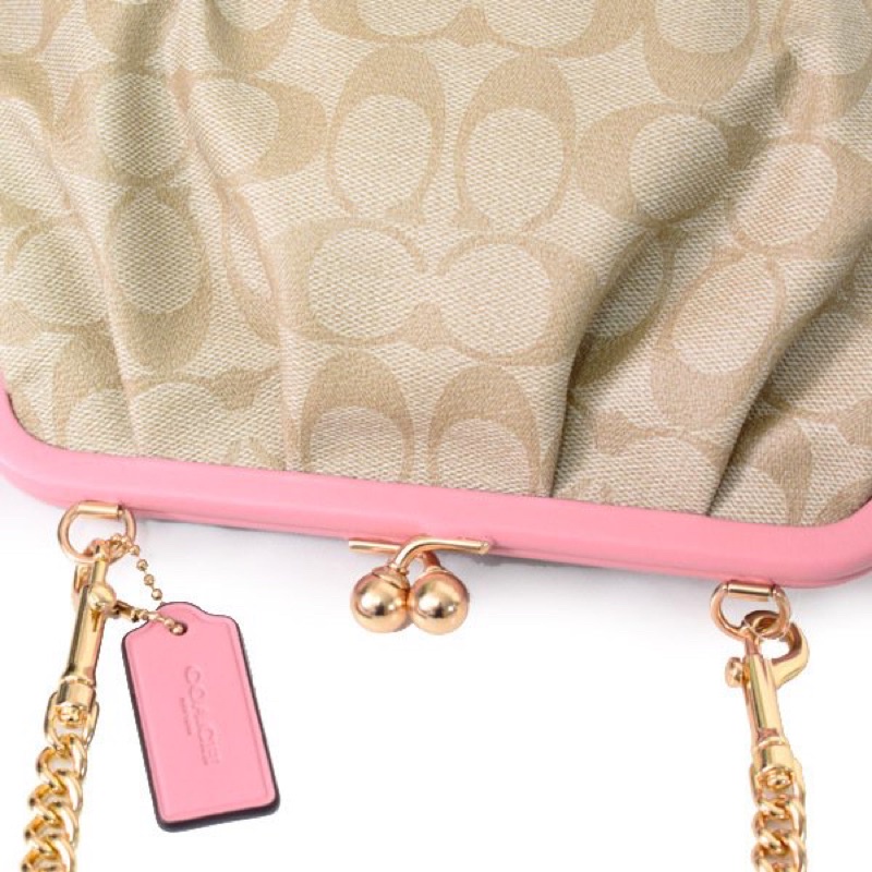 Coach Nora Kisslock Crossbody In Signature Canvas Candy Pink (C2876)