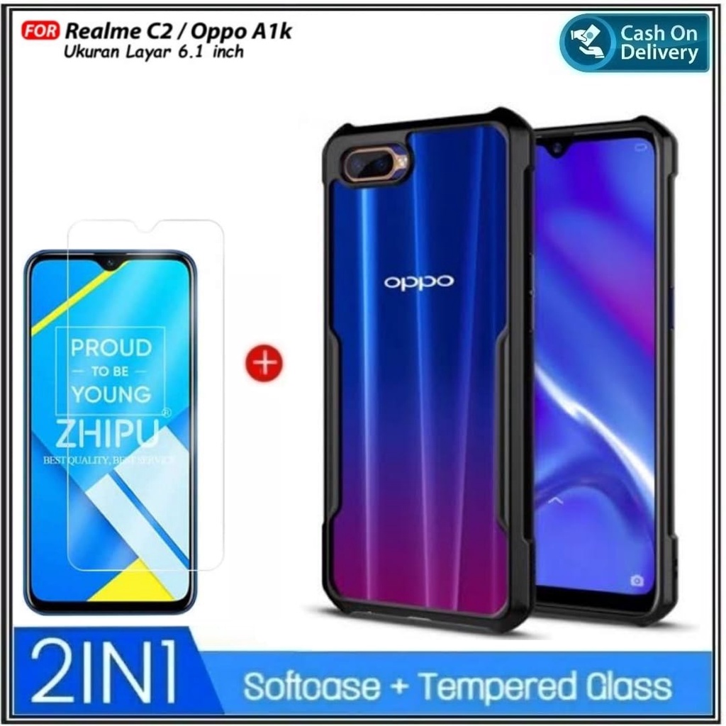 Case Oppo A1K Soft Hard Fusion Transparan Casing