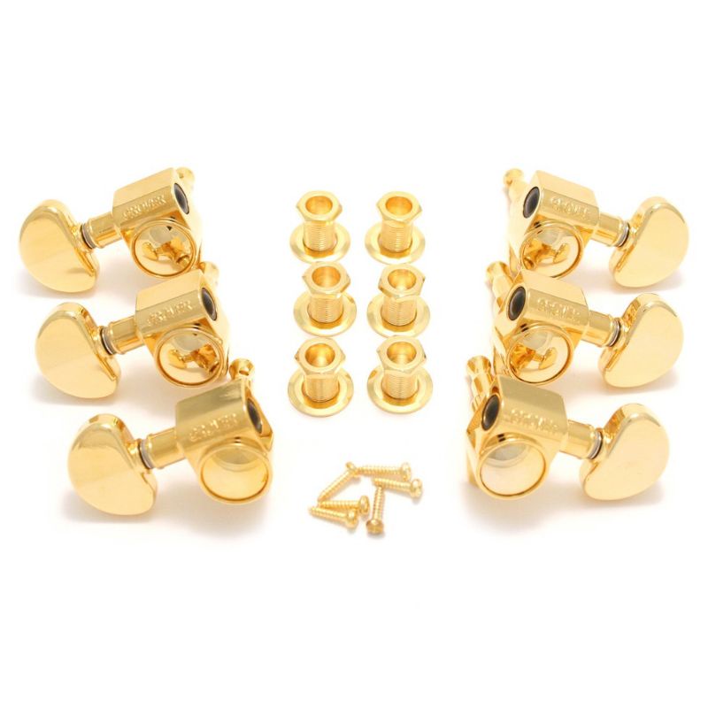 Dryer Gitar /puteran gitar /Tuning pegs mahines head tuner GOLD  6 pc 3L - 3 R emas