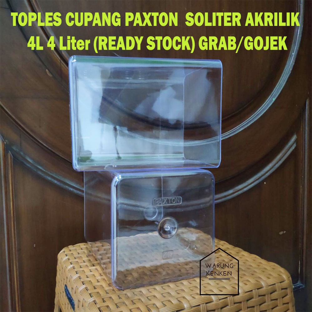 TOPLES CUPANG PAXTON  SOLITER AKRILIK 4L 4 Liter 15x15x20 (READY STOCK) GRAB/GOJEK