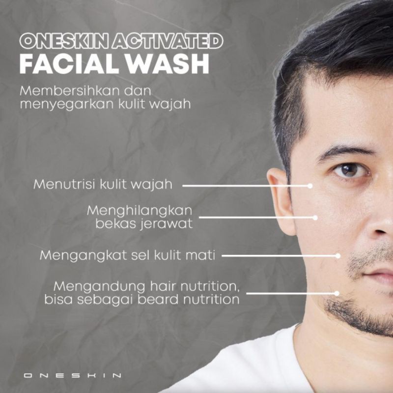 Oneskin Activated Facial Wash – Membersihkan kotoran Mengontrol minyak berlebih