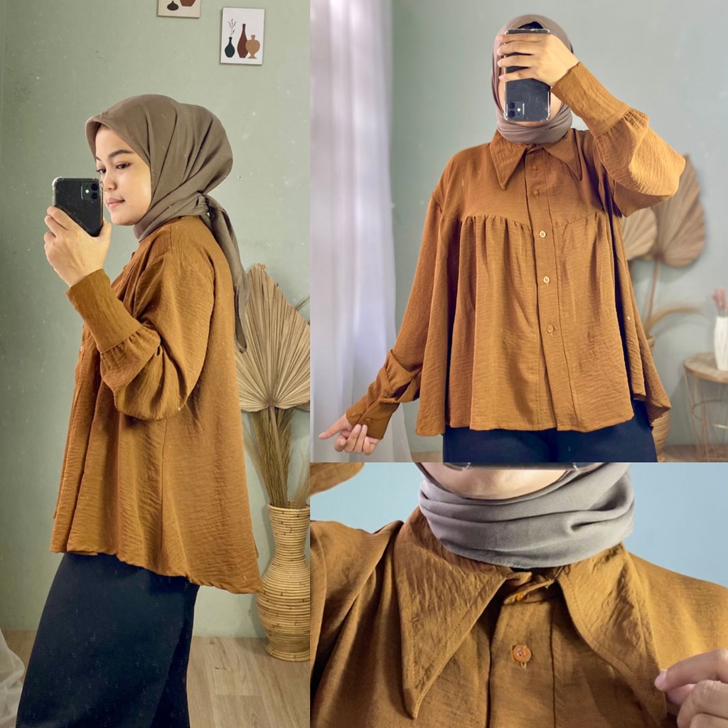 KEMEJA BLOUSE NADHILA KATUN AIRFLOW DAILY OFFICE SHIRT PREMIUM B615