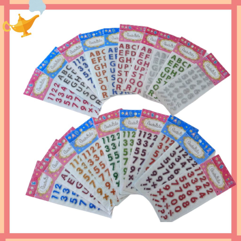 

STICKER TIMBUL 3D MOTIF KARAKTER STIKER LUCU STICKER HURUF ANGKA ABJAD - AB12