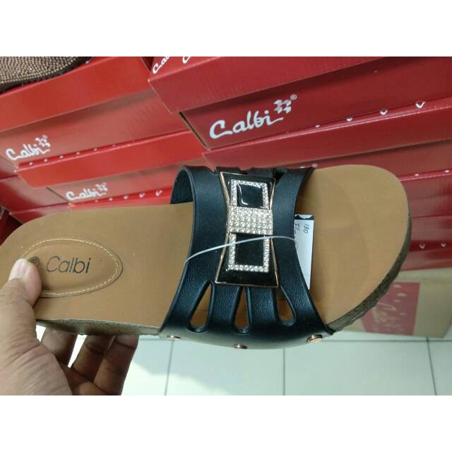 Sz 36-40 wedges sandal slip permata gesper merk Calbi