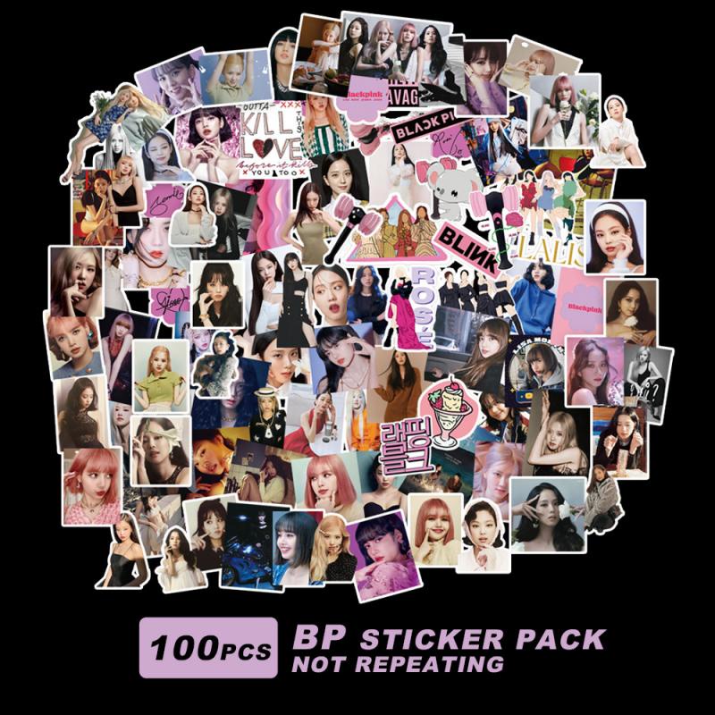 Stiker Doodle KPOP Blackpink Q Superstar Girl Grup DIY Untuk Koper Laptop Skateboard