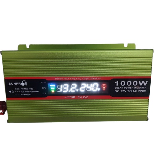 Power Inverter Sunpro Pi1000/ Inveter Rubah Dc Menjadi Ac Pi-1000 generasi terbaru dengan LCD display.