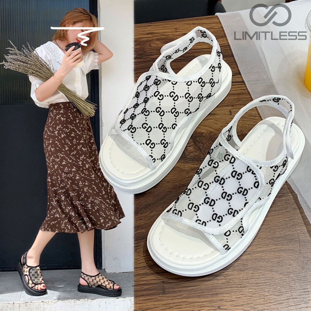 Sepatu Sandal Wanita Slingback Bukaan Atas Korean Style Elegant Wedges Wanita Kondangan Terbaru Sepatu Sendal Cewek Import