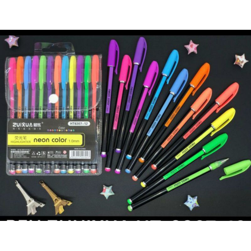 pen gel warna warni NEON/color pen/gel pen color/pen NEON-1