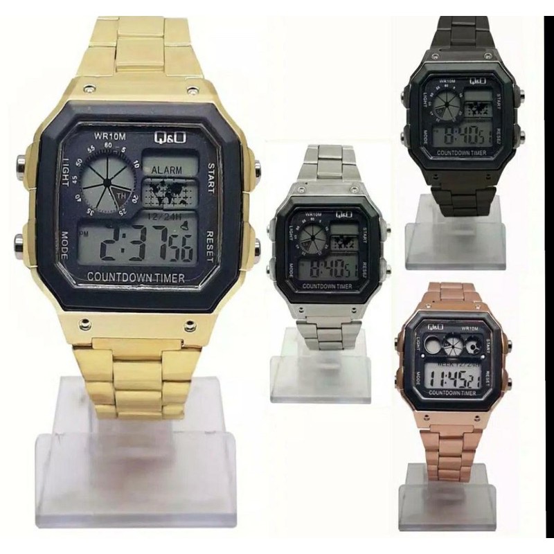 [COD] Grosir Jam Tangan Pria Keren Digital qnq rantai emas peta