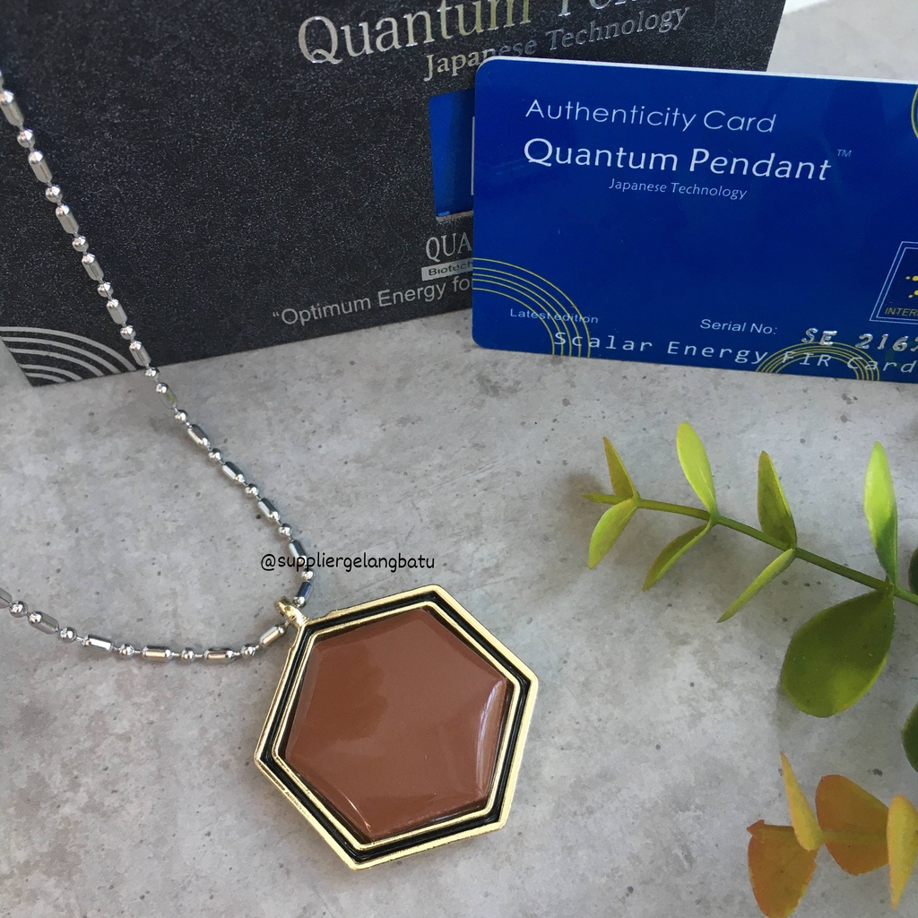 BAYAR DI TEMPAT KALUNG QUANTUM PENDANT HEXAGON ALLAH PERMATA RANTAI