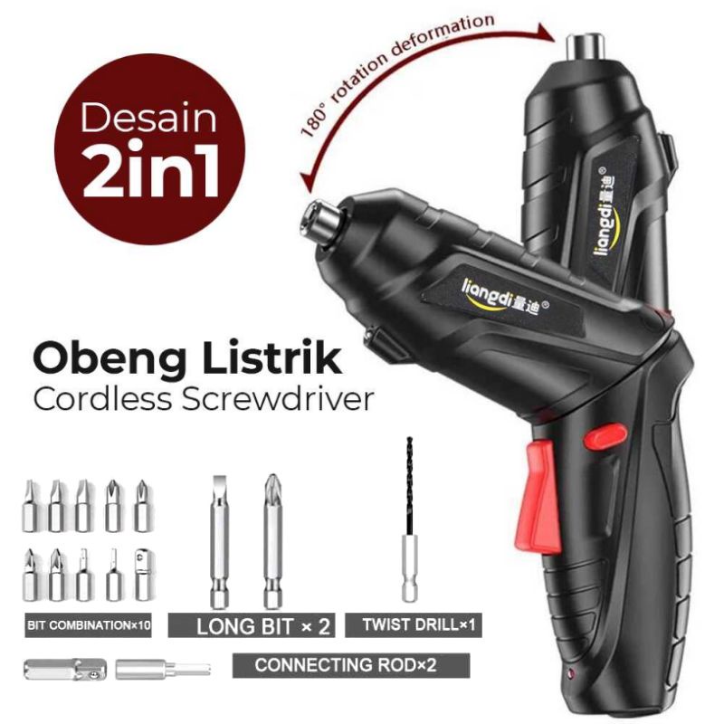 Mesin Bor Obeng Elektrik Listrik Cordless Screwdriver - Q029