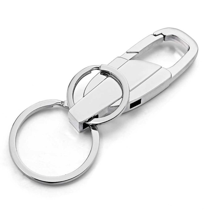 Gantungan Kunci Souvenir Carabiner Keychain Stainless Steel - Silver