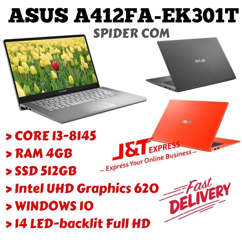 PROMO ASUS VIVOBOOK A412FA-EK301T-EK303T Core i3-8145U-Ram 4GB- 512GB SSD-WIN 10