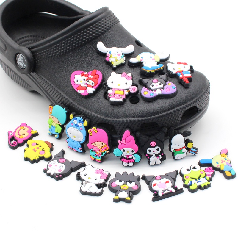 Sanrio 1pc Charms / Charms / Charms Sepatu / Sandal Motif Kartun Hello kitty Bahan Pvc Untuk Anak Perempuan