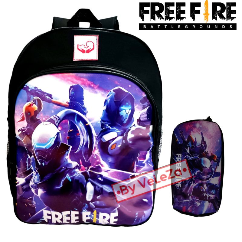 Tas ransel anak laki-laki karakter freefire 2in1 - tas + tempat pinsil - tas anak