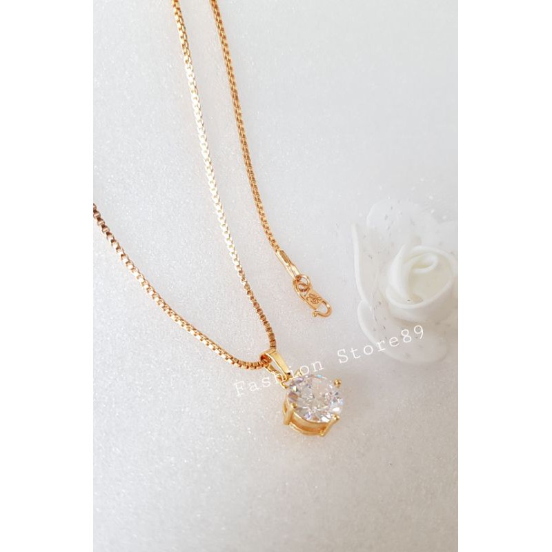 Kalung Permata xuping Kalung Mata Bulat perhiasan xuping replica emas 18K fashion import