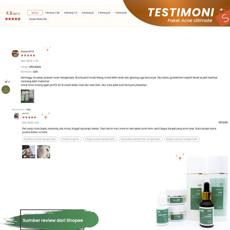 H&H Paket Acne Ultimate Bpom Perawatan Wajah Atasi Jerawat Sedang / Acne Prone Skin-2