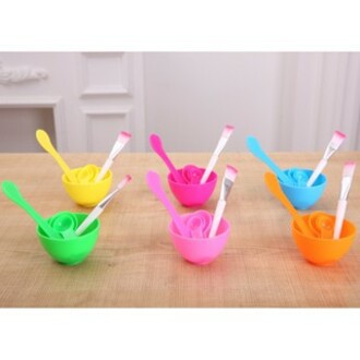 TIKTOK - D8009 Alat Perawatan / Set 4 in 1 Import / K145 Mangkok Masker Set 4 in 1 / Kuas Alat Make Up / Mask Bowl / Mask Tools