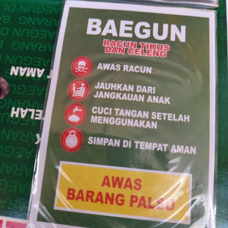 BAEGUN Racun Tikus  isi 24/Obat tikus/anti hama/racun tikus mati kering