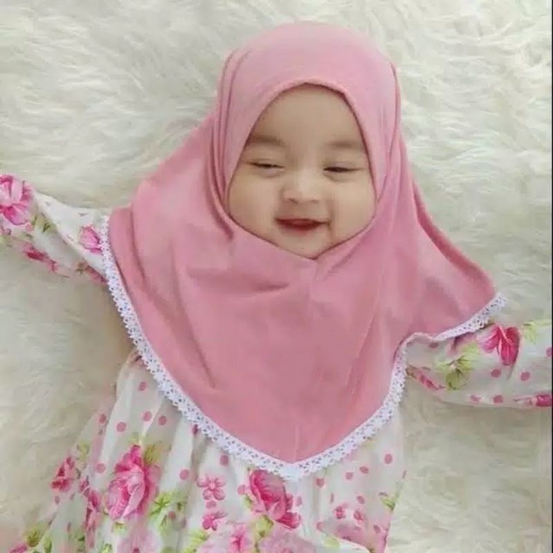 Jilbab Marsha Renda Bawah Usia 0-1 tahun Kerudung Bayi Adem dan Lembut