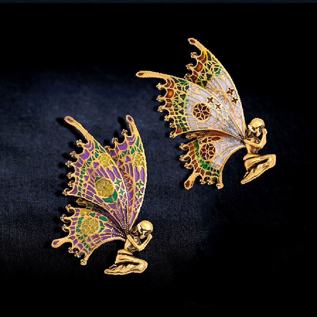 Hbid Bros Pin Enamel Desain Sayap Kupu-Kupu Vintage Untuk Wanita
