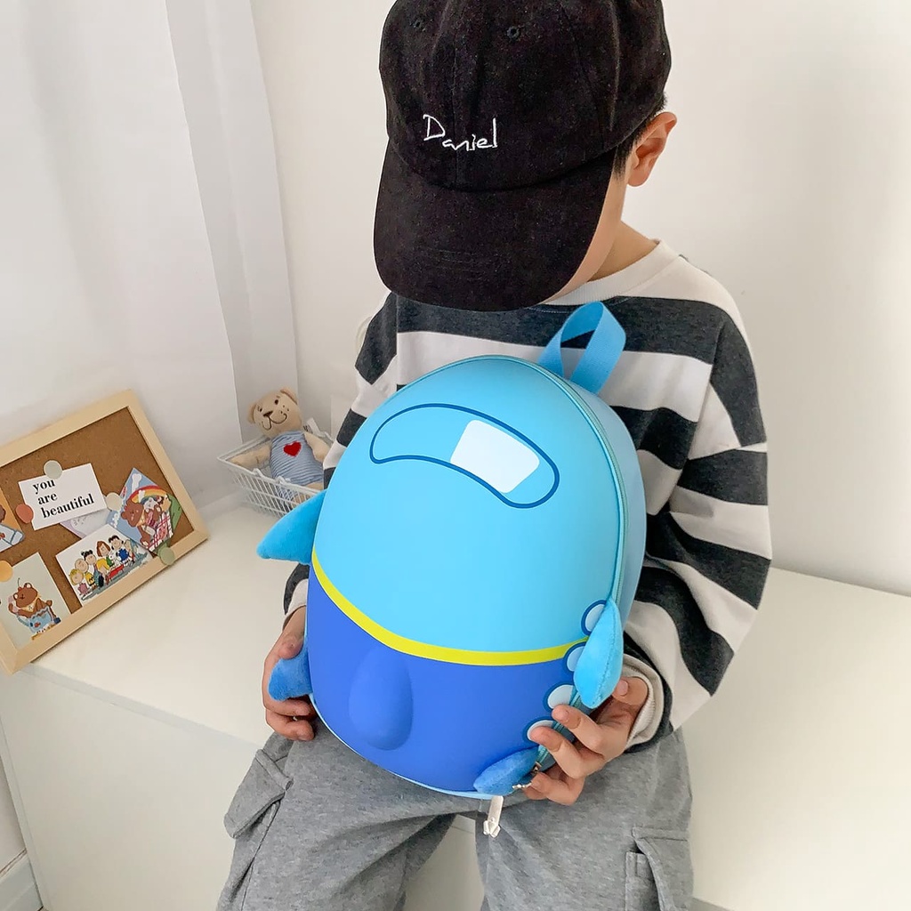 [JUALSEMUA18]Tas Ransel Backpack  Anak Sekolah PAUD TK Roket Telur Lucu Import